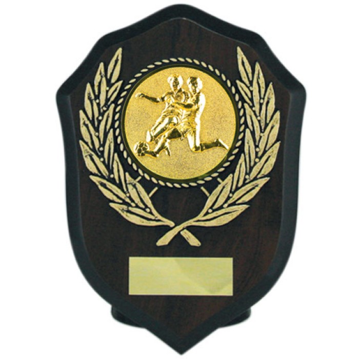 Budget football wooden plaque 6'' - choice of sports centre 
